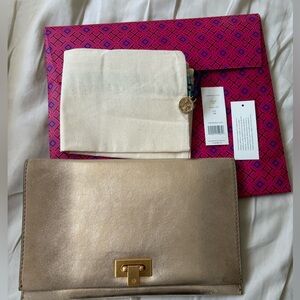 Tory Burch Carmen clutch gold